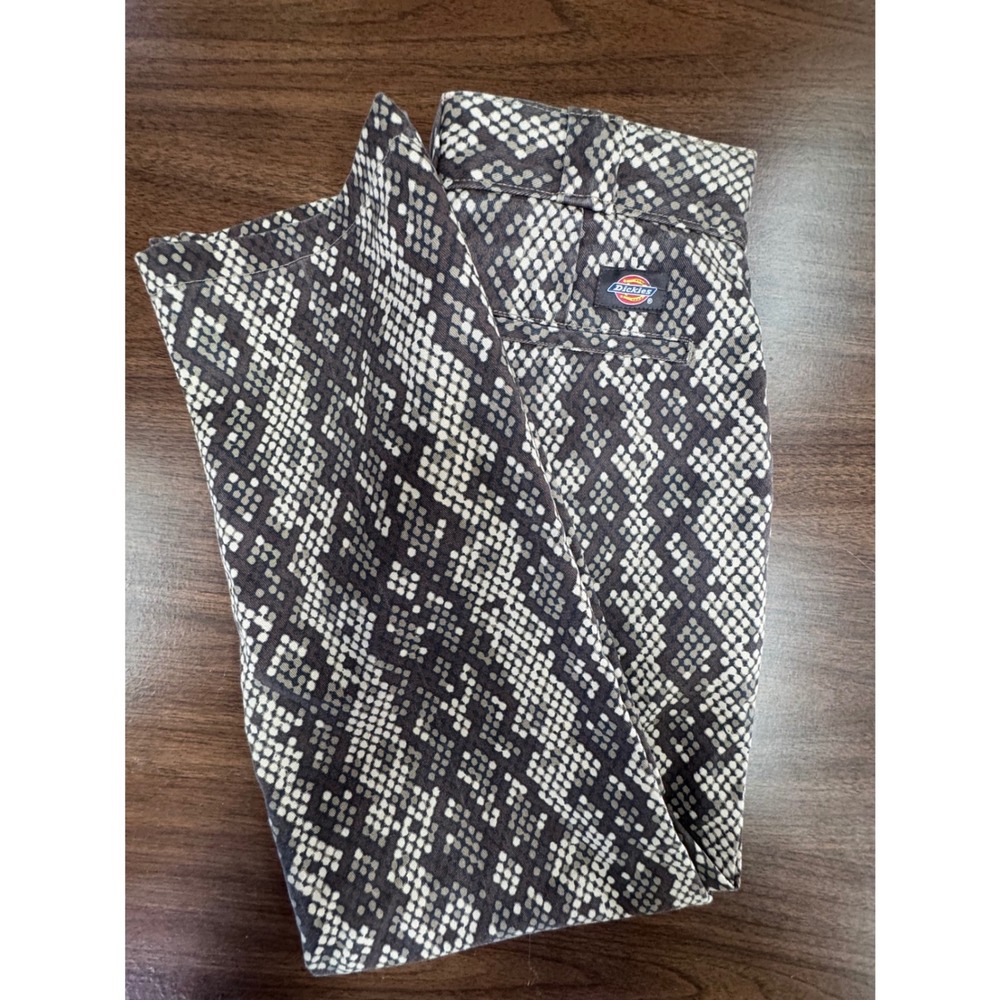 Dickies Pants Grey Snakeskin Print Straight Leg High Rise Trousers FPR13BKX 8R